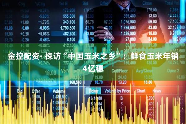 金控配资· 探访“中国玉米之乡”：鲜食玉米年销4亿穗