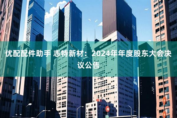 优配配件助手 志特新材：2024年年度股东大会决议公告