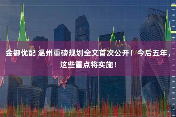 金御优配 温州重磅规划全文首次公开！今后五年，这些重点将实施！
